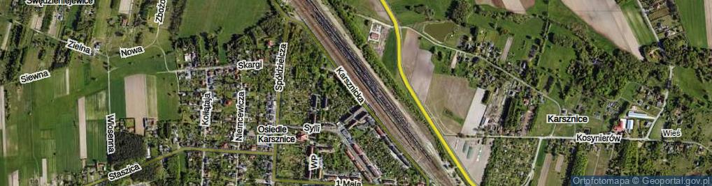 Zdjęcie satelitarne Karsznicka ul.